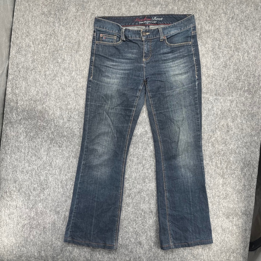 Tommy Hilfiger Jeans Womens 10R Freedom Boot Dark Wash Bootcut Denim